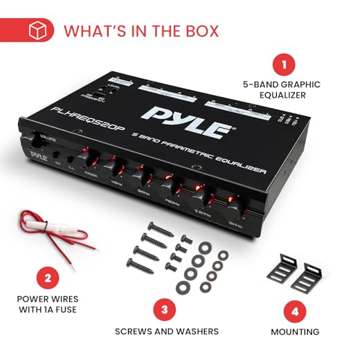 Pyle موازن بايلي البرامترية مع مضخم الصوت - 5 فولت RMS مخرج مسبق مع تحكم في مستوى مضخم الصوت، و 2 مصدر إدخال قابل للاختيار، محدد إضاءة أحمر وأخضر - Image 5