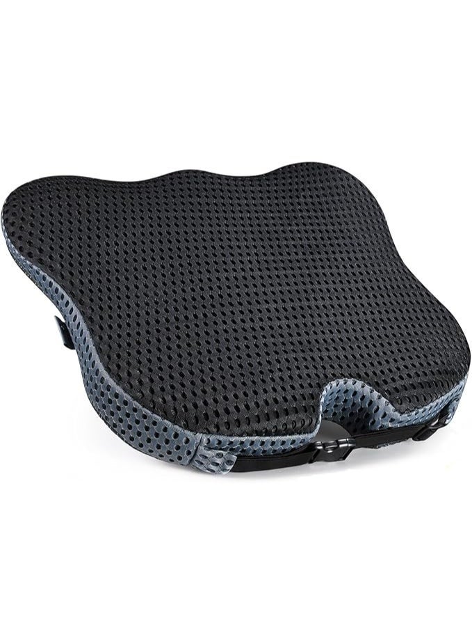 وسادة مقعد أرفين لسائق مقعد السيارة / الركاب - وسادات مقعد السيارة للقيادة تحسين الرؤية / الموقف - وسادة مقعد السيارة رغوة الذاكرة لألم الورك (غطاء الشبكة ، الأسود) - Image 1