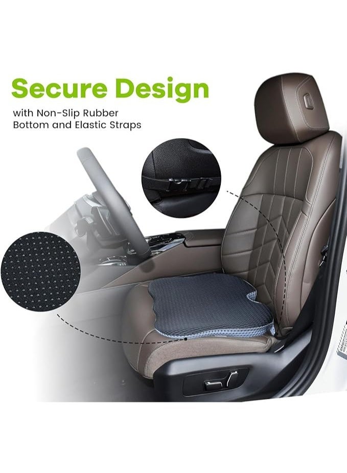 وسادة مقعد أرفين لسائق مقعد السيارة / الركاب - وسادات مقعد السيارة للقيادة تحسين الرؤية / الموقف - وسادة مقعد السيارة رغوة الذاكرة لألم الورك (غطاء الشبكة ، الأسود) - Image 5