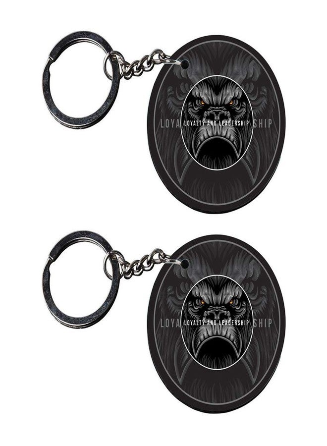 Tinywalk Set of 2 | Circle Shape Printed Wooden Keychains Loyalty and Leaders | Circle Shape keyrings | Circle Shape Keychains| Printed keyrings - Image 2