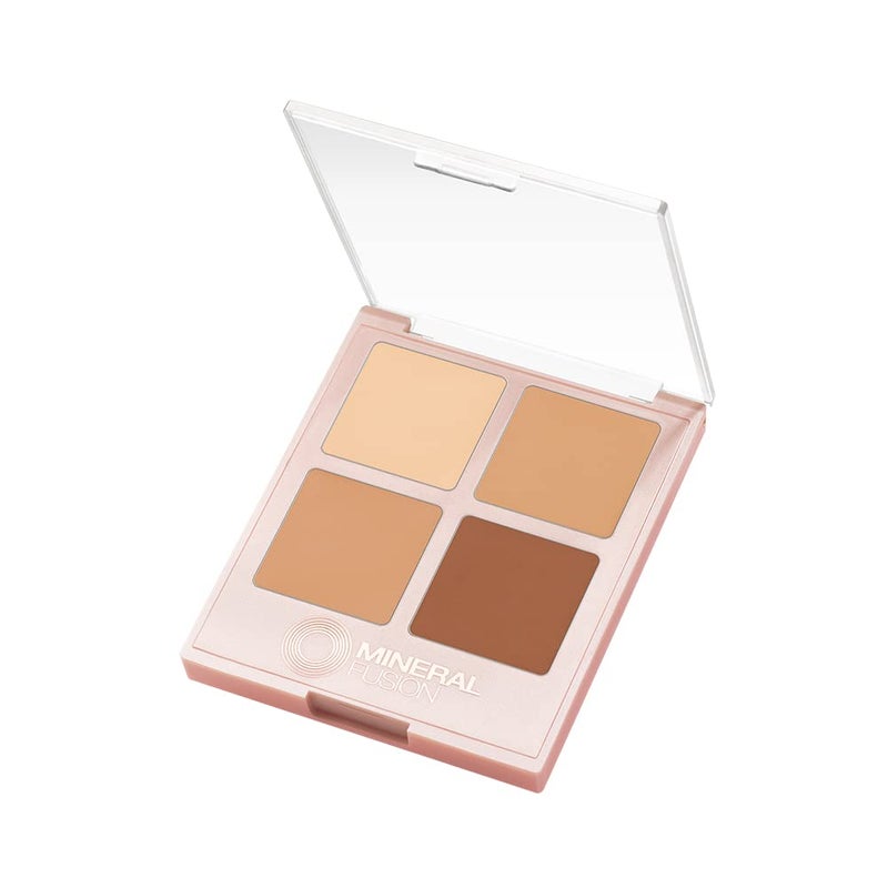Mineral Fusion Makeup Cream Concealer Eye Palette Quad - 4 Warm to Dark Shades - Decadence - Blemish Concealer & Under Eye Brightener - With Vitamin C & E - Hypoallergenic - Image 2