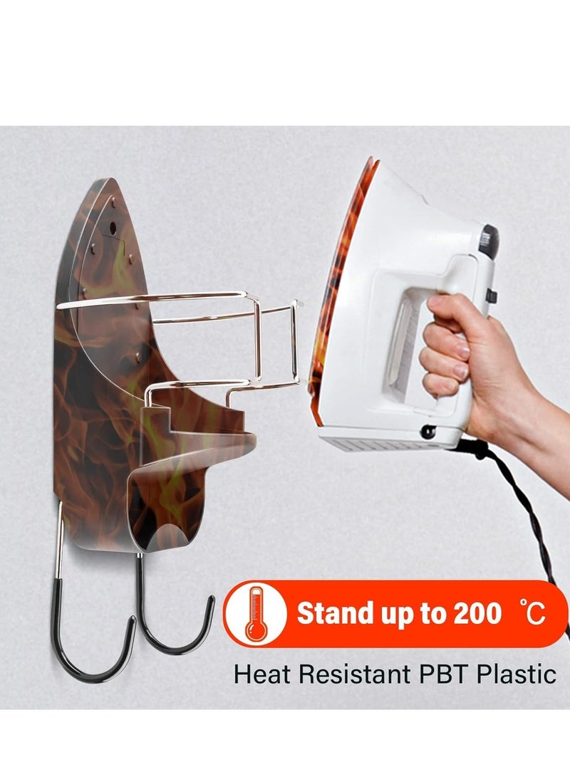 TRASSLE Ironing Board Holder Wall Mount,Electric Iron Holder Iron and Ironing Board Storage Organizer Shelf with Removable Hooks for Household Bathroom Laundry Room Max 5 Inch Width - Image 5