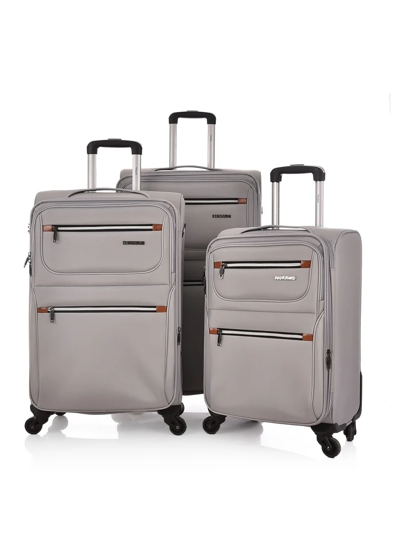 تراك طقم حقائب سفر 3 قطع ماركة تراك قماش مقاس 28/24/20 بوصة بأربع عجلات دوارة.