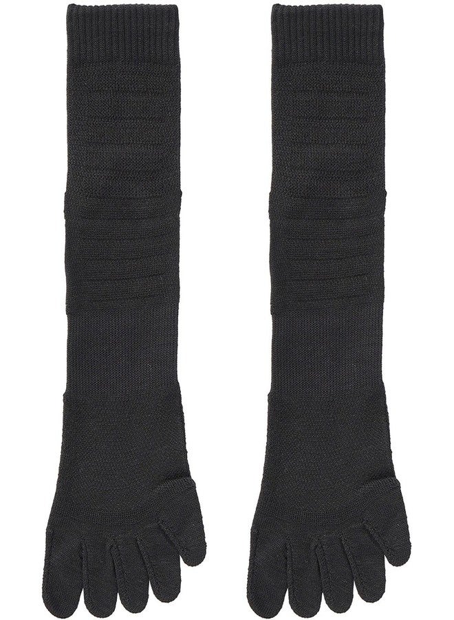 Phiten Metax Sport Socks Semi Long Five-Toe, Black 22-24cm (M 4-6 / W 5-7) 2 Pairs - Image 1