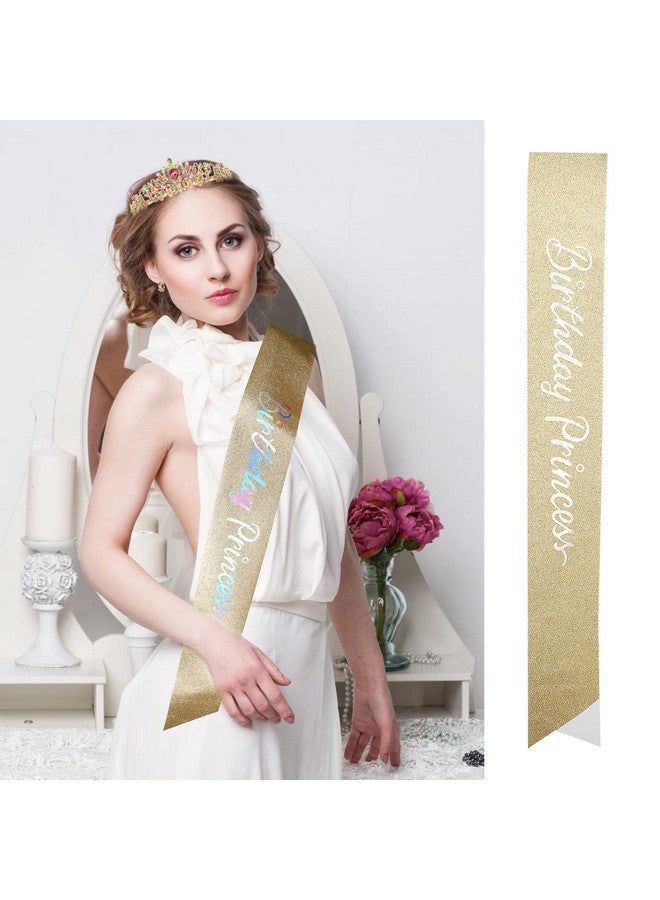 Velscrun Birthday Girl Tiara Princess Crown With Birthday Sash Birthday Girl Headband Birthday Crowns For Women Happy Birthday Decorations Birthday Party Supplies - Image 3