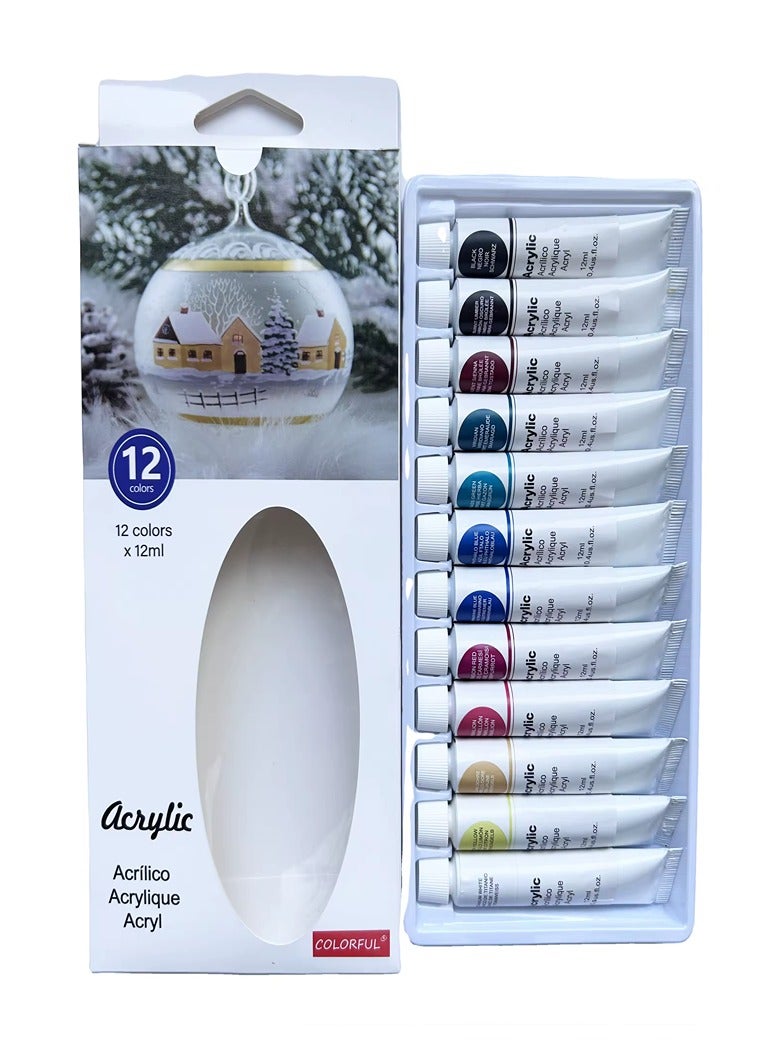 Generic Acrylic Color Set for Art Painting 12ml in 12 Colors  - Image 1