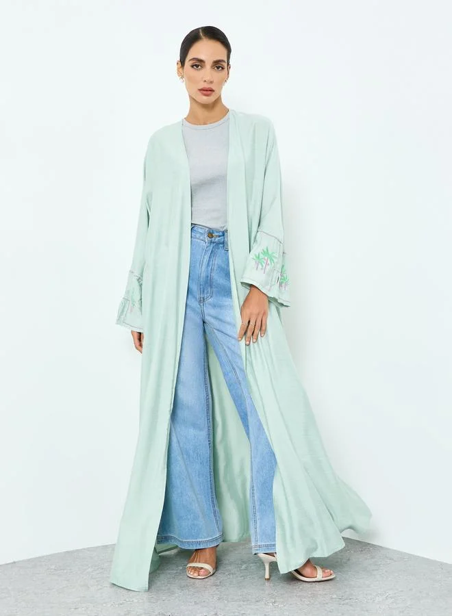 تايك تو عباية مطرزة بأكمام طويلة