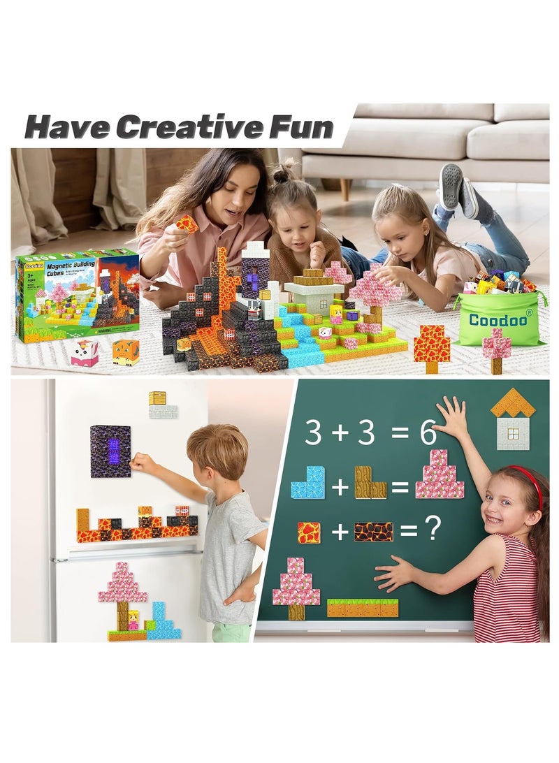 192pcs Village Chief’s home square building block set children’s puzzle doll assembled game peripheral mini toys minecrafts magnetic cube intelligent magnetic building block set build a 3D mag-world  - Image 3
