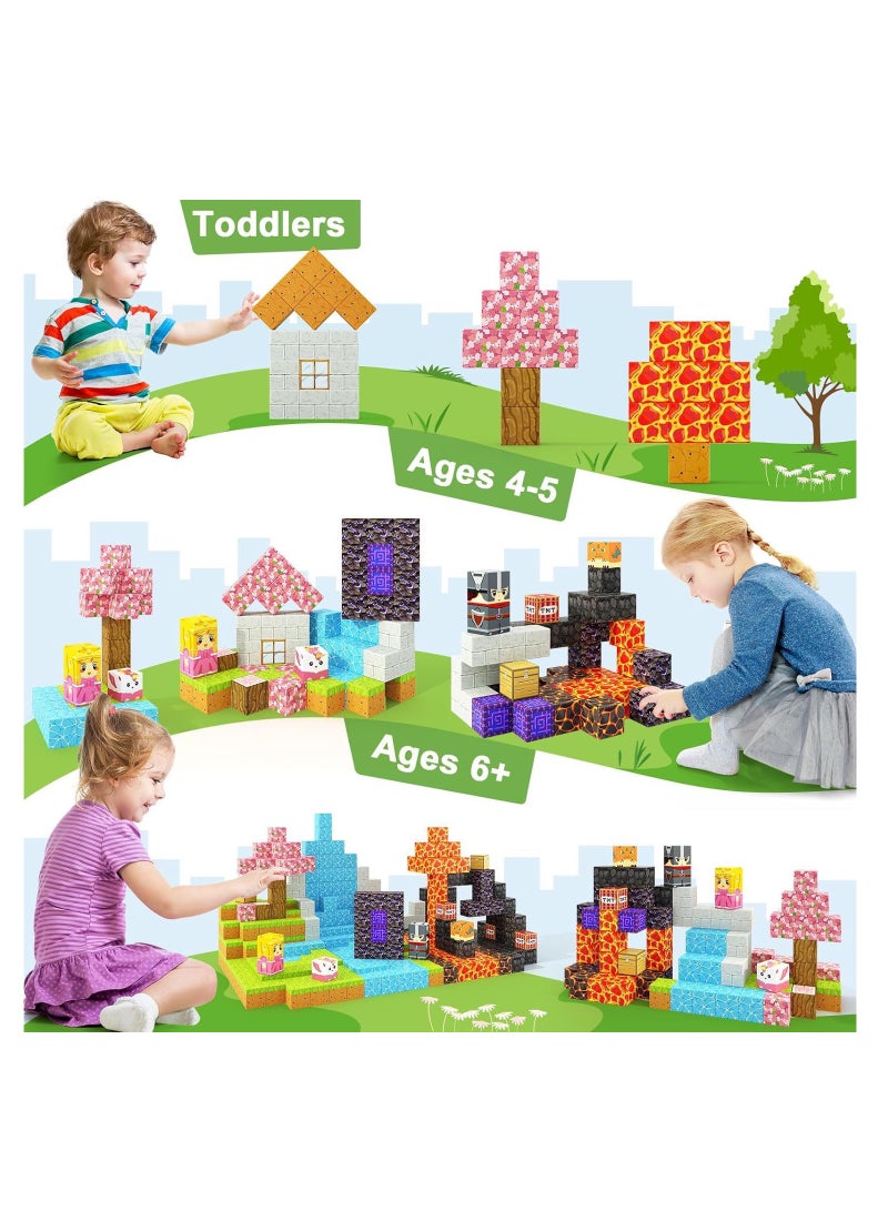 192pcs Village Chief’s home square building block set children’s puzzle doll assembled game peripheral mini toys minecrafts magnetic cube intelligent magnetic building block set build a 3D mag-world  - Image 5