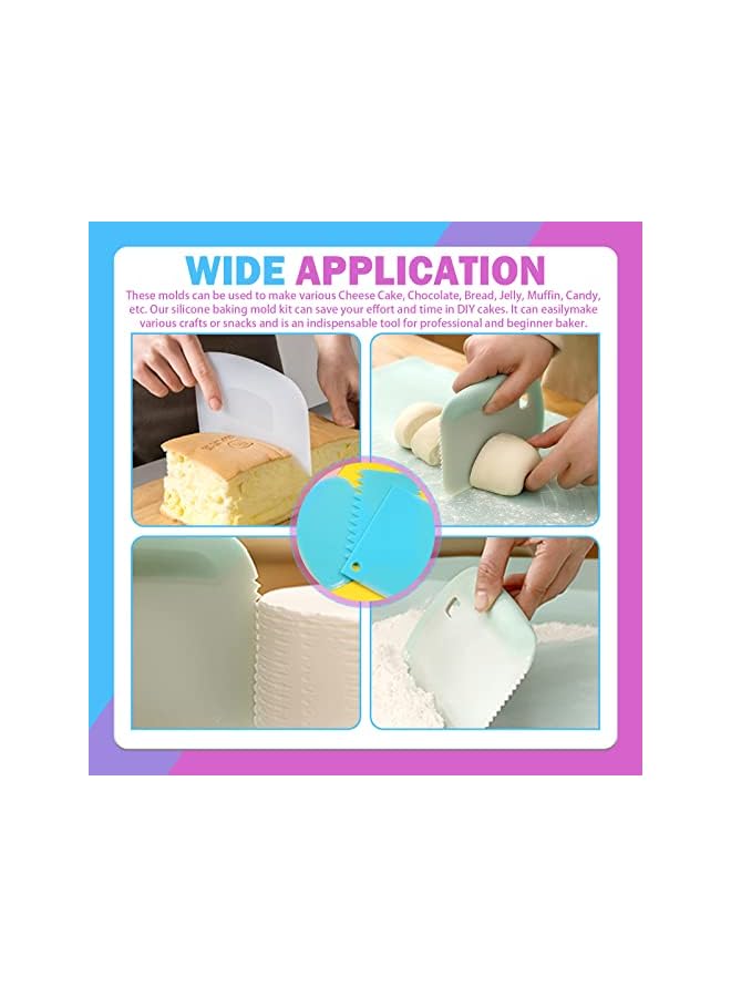 S-TOP 8Pcs Heart Silicone Chocolate Molds Assorment Kit, Including Letter and Number Cookie Mold with 2Pcs Mini Wooden Hammers for Home Kitchen DIY Baking - Image 2