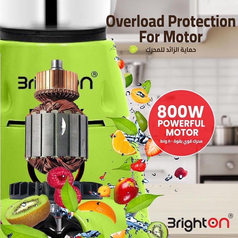 Brighton 800W Mixer Grinder | 3-in-1 Stainless Steel Jars | Harmonic Grinding | PC Unbreakable Lids | 3-Speed Jog Dial | Overload Protection | Made in India | 2 Yr Warranty - Image 4