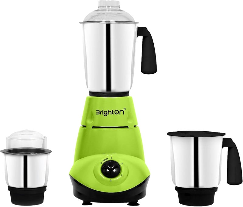 Brighton 800W Mixer Grinder | 3-in-1 Stainless Steel Jars | Harmonic Grinding | PC Unbreakable Lids | 3-Speed Jog Dial | Overload Protection | Made in India | 2 Yr Warranty - Image 1