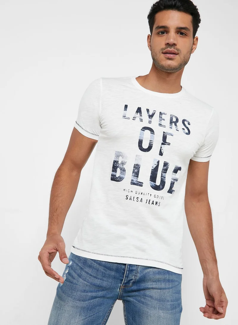 SALSA Layers Of Slim Fit Crew Neck T-Shirt