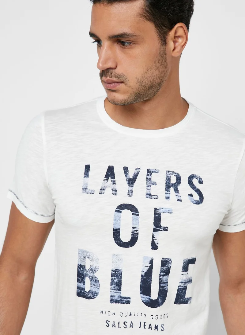 SALSA Layers Of Slim Fit Crew Neck T-Shirt
