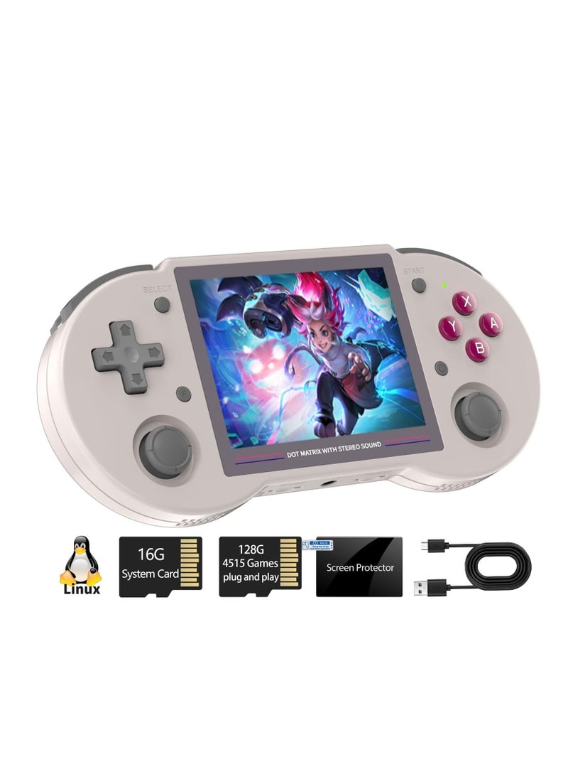 ANBERNIC  - RG353PS Retro Handheld Game Console, Single Linux System RK3566 Chip 3.5 Inch IPS Screen, Comes with 128G TF Card Preinstalled 4519 Games, Support 5G WiFi 4.2 Bluetooth (Grey) - Image 1