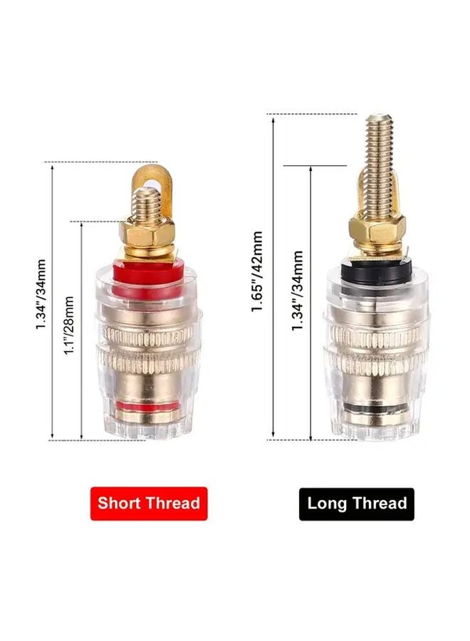 4pcs Heavy Duty Banana Plug Connectors Long Line Speaker Terminal for Car Audio - Image 3