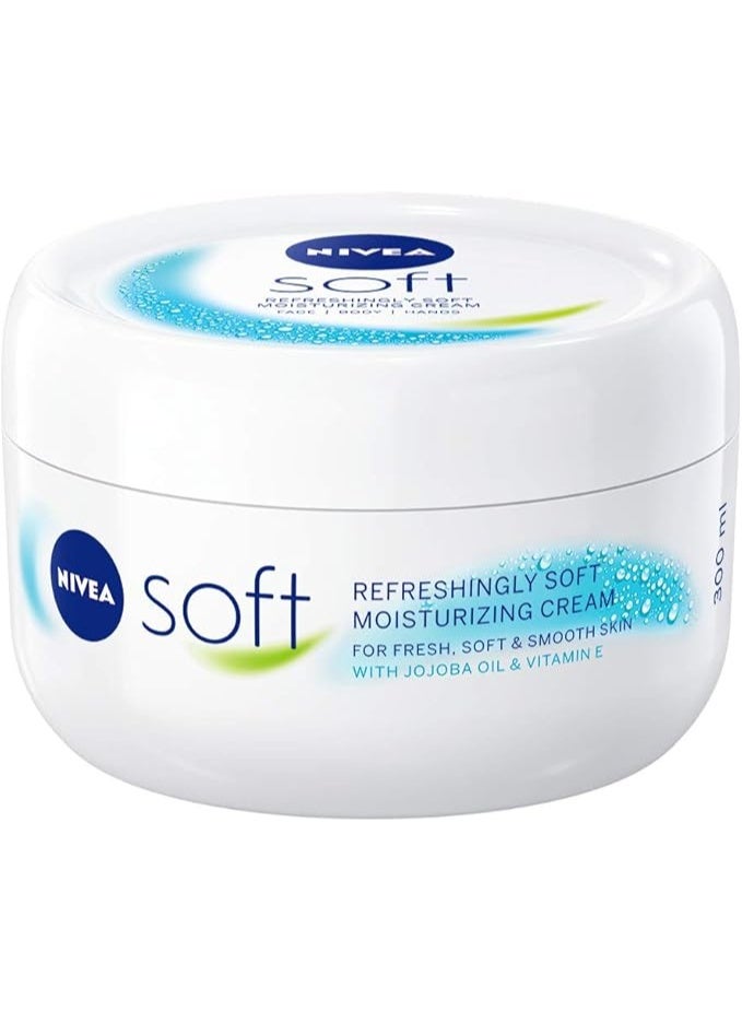 NIVEA Soft Pack of 300 ml, A Moisturizing Cream for Face, Body and Hands
