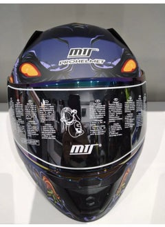 MTS Helmet Pro 801 Zombie with Sunglasses Orange/blue  - Image 4