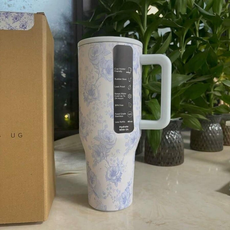HydrojugTraveler 32 Oz/40 Oz Water Bottle With Handle & Flip Straw - Fits In Cup Holder, Leak Resistant Tumbler-Reusable Insulated Stainless Steel & Rubber Base - Gifts For Women & Men