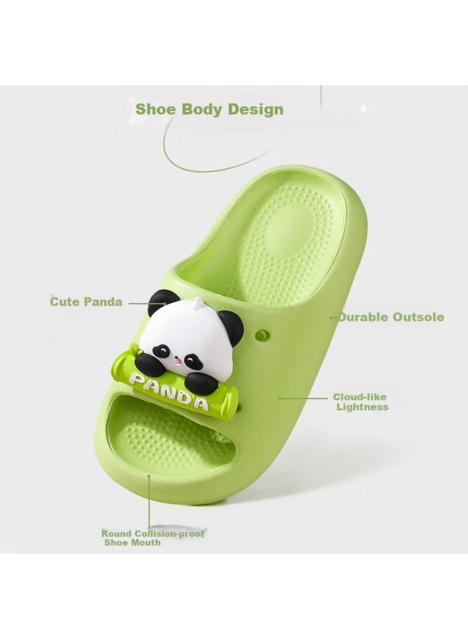 Tudouwu Kids Slippers Big Kids Children Indoor Outdoor Anti-slip Soft Bottom Slides Panda Green Size 220 - Image 2