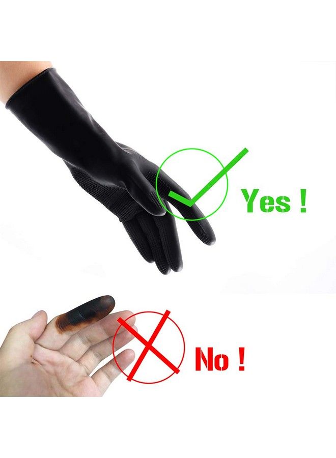 VOVOH Hair Dye Gloves Black Reusable Rubber Gloves Professional Hair Coloring Accessories For Hair Salon Hair Dyeing2Pcs - Image 5