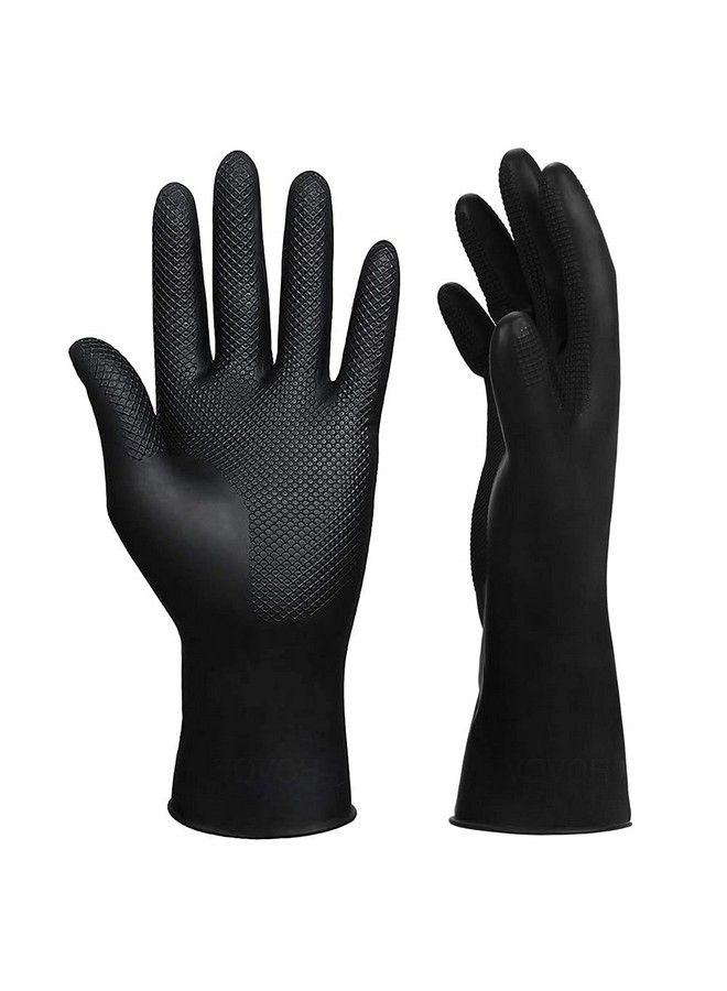 VOVOH Hair Dye Gloves Black Reusable Rubber Gloves Professional Hair Coloring Accessories For Hair Salon Hair Dyeing2Pcs - Image 2