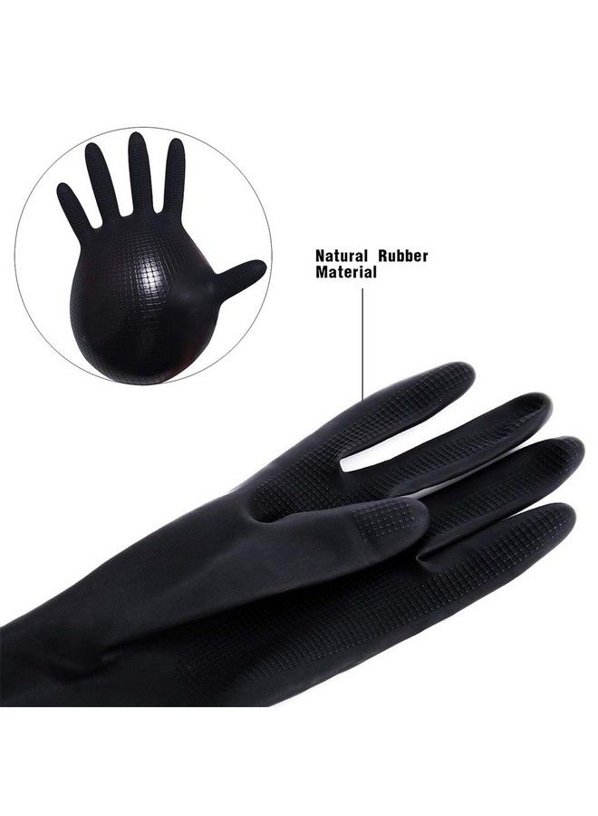 VOVOH Hair Dye Gloves Black Reusable Rubber Gloves Professional Hair Coloring Accessories For Hair Salon Hair Dyeing2Pcs - Image 4