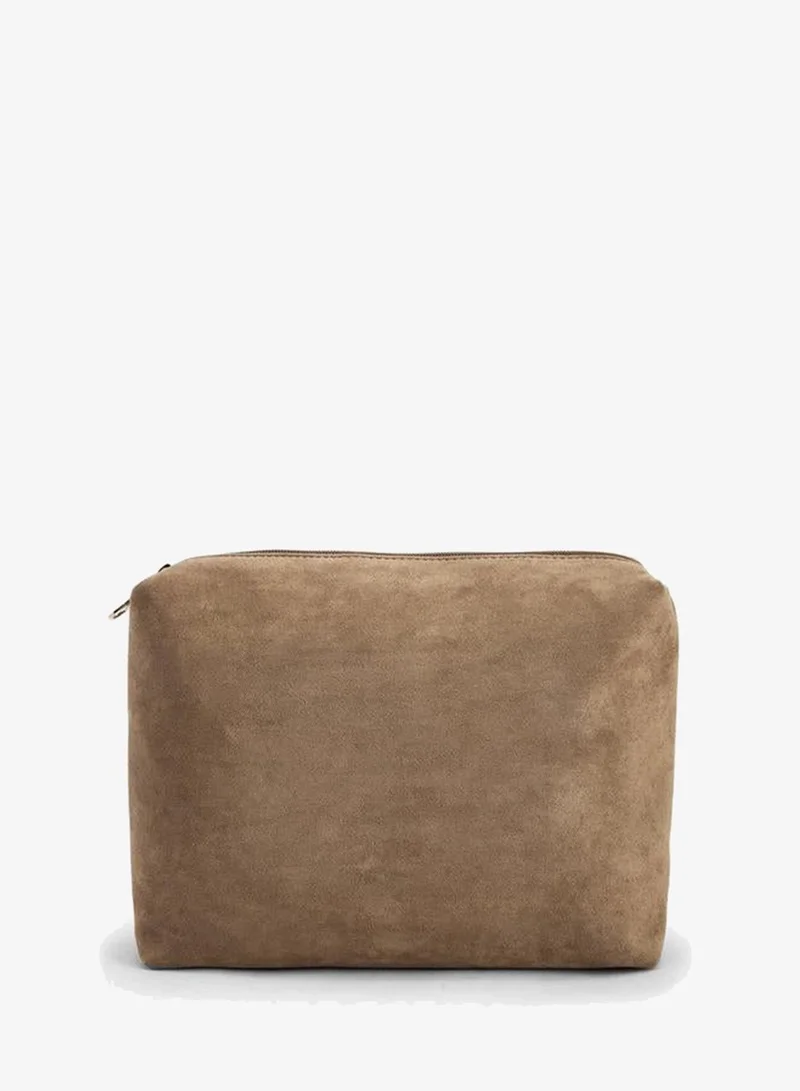 Paprika TAUPE Quilted Suede Tote Bag With Pouch for Women | Best Price UAE