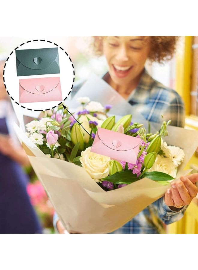 إيروريكس مظاريف صغيرة بلونين 20 قطعة من الورق اللؤلؤي بتصميم قلب عتيق إبداعي لحفلات الزفاف وأعياد الميلاد وبطاقات الهدايا باللون الوردي والأخضر - Image 4