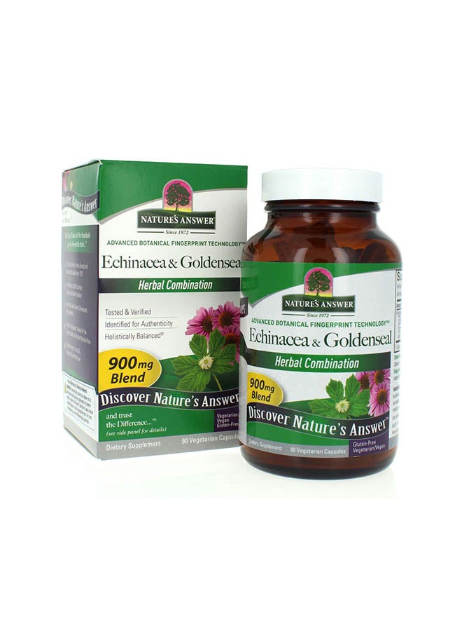 NATURE'S ANSWER Echinacea & Goldenseal, 90 Vegan Capsules - Image 1