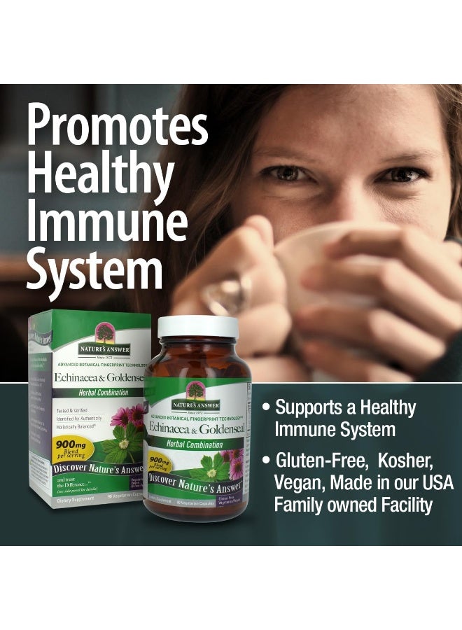 NATURE'S ANSWER Echinacea & Goldenseal, 90 Vegan Capsules - Image 4