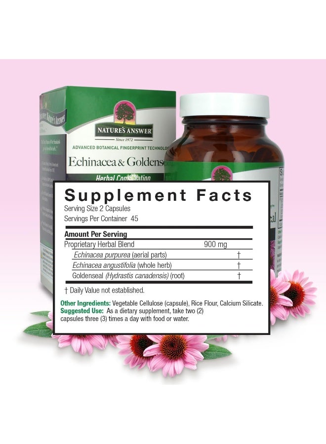 NATURE'S ANSWER Echinacea & Goldenseal, 90 Vegan Capsules - Image 3