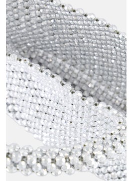 Moda Luxe Women Donna Evening Bag 15 H x 25 L x 8 W cm, Silver  - Image 3