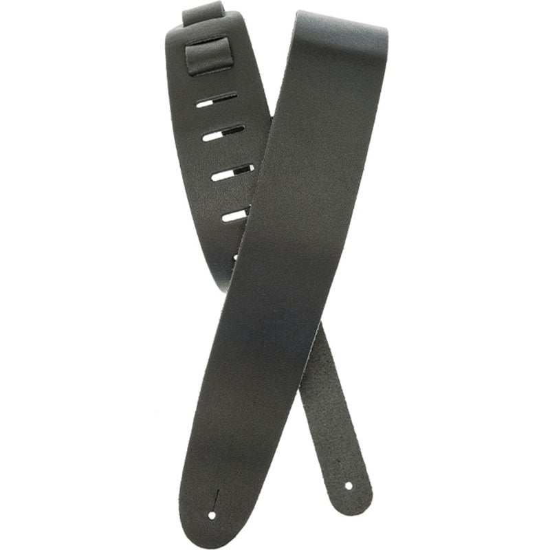D'Addario 25BL00 2.5-inch Basic Classic Leather Guitar Strap - Black - Image 1