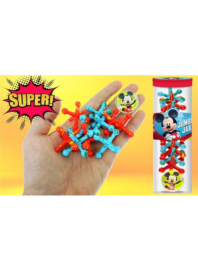 Ja-Ru - Disney Mickey Mouse Big Jacks Toy With Bouncy Ball Fidget Toy Set (1 Pack Mickey) Classic Large Jax. Stocking Stuffer Table Game For Kids Pinata Filler A-7804-1 - Image 1