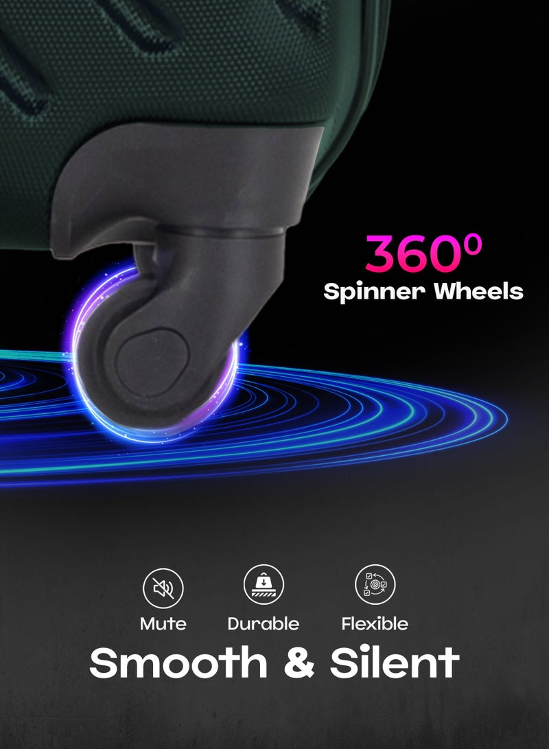 VIPTOUR ABS Hardside 3 Piece Trolley Luggage Set  Spinner Wheels with Number Lock 20/24/28 Inches - Image 2