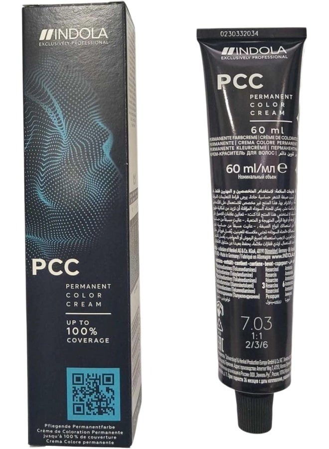INDOLA PCC Hair Color | Medium Blonde Natural Gold - 7.03 | 60ml - Image 1