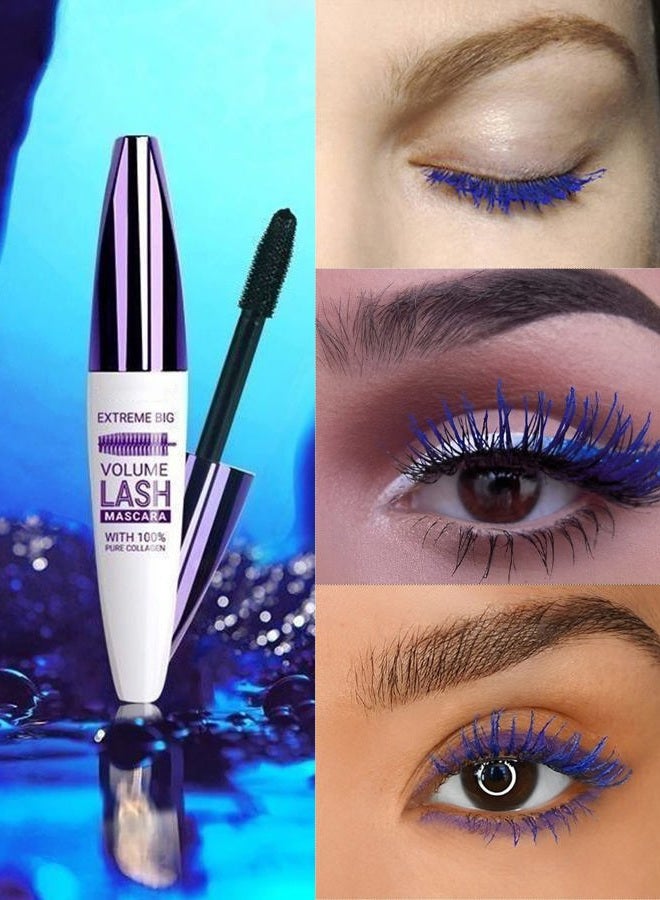 LYSdefeu 5D Colored Mascara Volume and Length,Blue Purple Waterproof Smudge-proof Mascara for Eyelashes,Volumizing Lengthening Curling rimel de pestañas,Cosplay Party Stage Use,Women's Makeup Gift for Women - Image 3