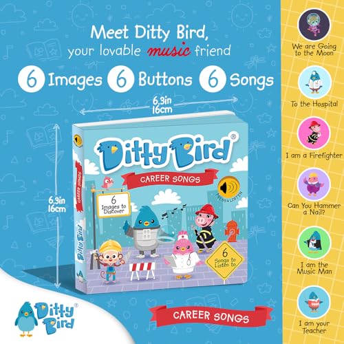 Ditty Bird When i grow up songs Interactive Musical Sound book for toddlers 1 3 Early learning toy with sounds I am a Firefigher - Image 5