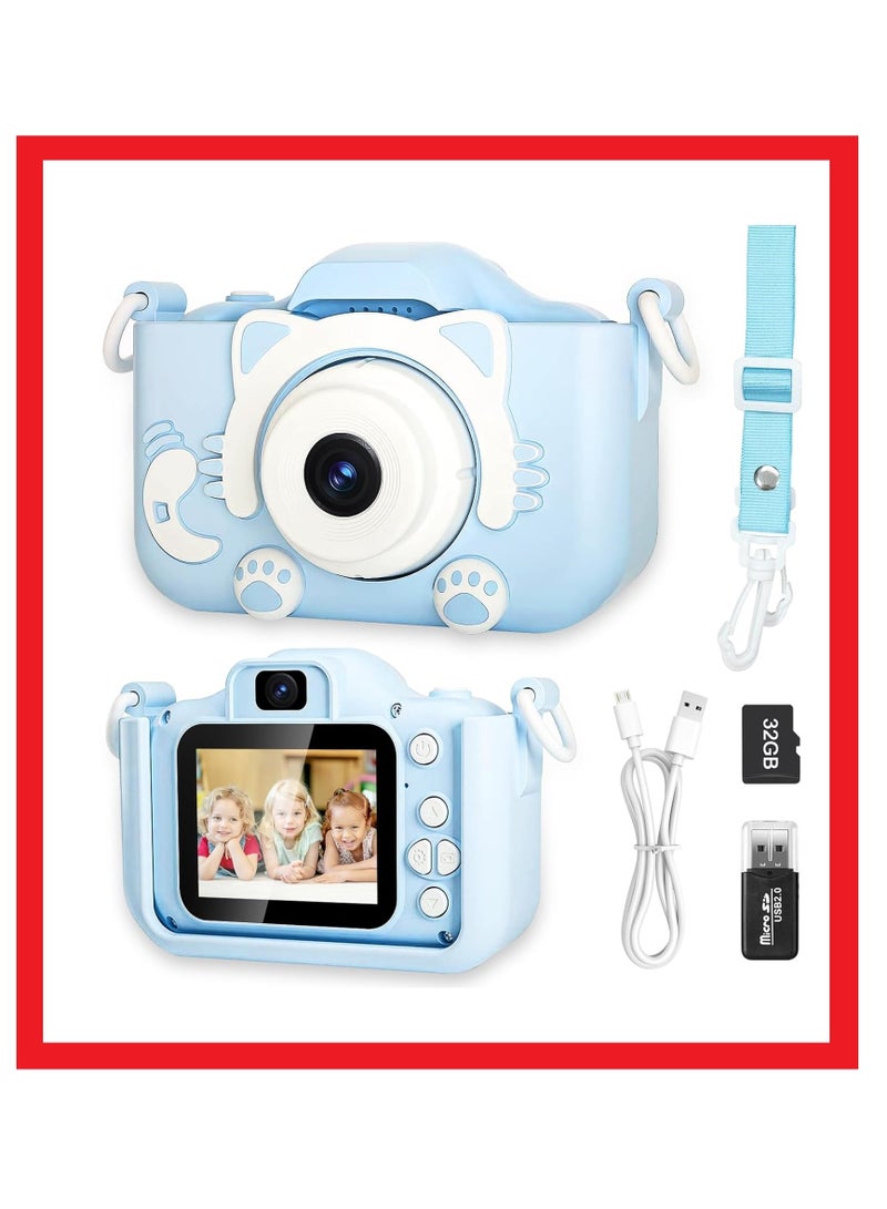 Kids Camera Toy with 64GB, Rechargeable, 1080P HD Photos & Videos, Blue - Ideal Gift for Boys Ages 3 4 5 6 7 8 - Image 1