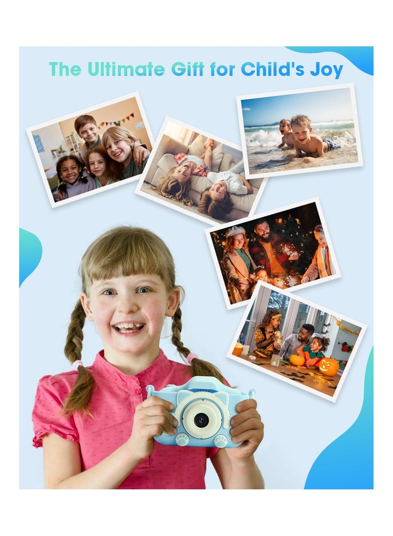 Kids Camera Toy with 64GB, Rechargeable, 1080P HD Photos & Videos, Blue - Ideal Gift for Boys Ages 3 4 5 6 7 8 - Image 2