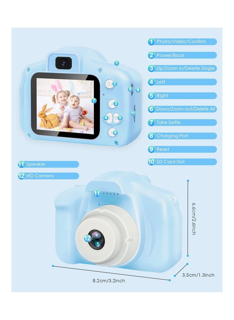 Kids Camera Toy with 64GB, Rechargeable, 1080P HD Photos & Videos, Blue - Ideal Gift for Boys Ages 3 4 5 6 7 8 - Image 3