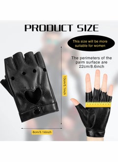 Excefore Punk Half Finger Gloves, PU Leather Performance Gloves  - Image 2