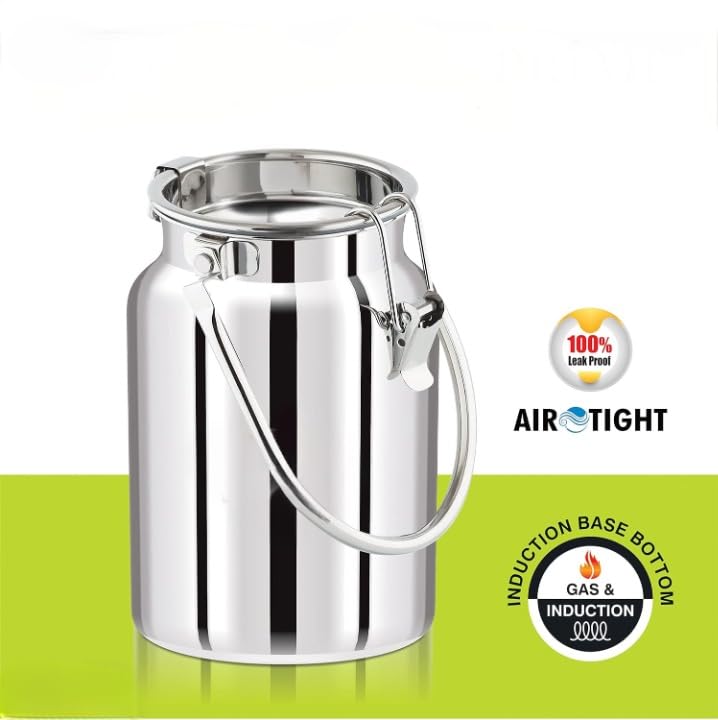 Yes Kitchen Prime Multi Can Air Tight Leak Proof Stainless Steel Storage Can Useable As Steel Dabba Milk ghee Oil Storage Etc Heavy Jointless Body Induction CompatibleContainer 5 Liter - Image 5