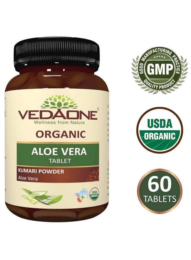 VEDAONE Aloe Vera Tablets As Herbal Supplements - 100% Pure Organic Aloe Vera Extract 750Mg 60 Tablets (Pack Of 2) - Image 2