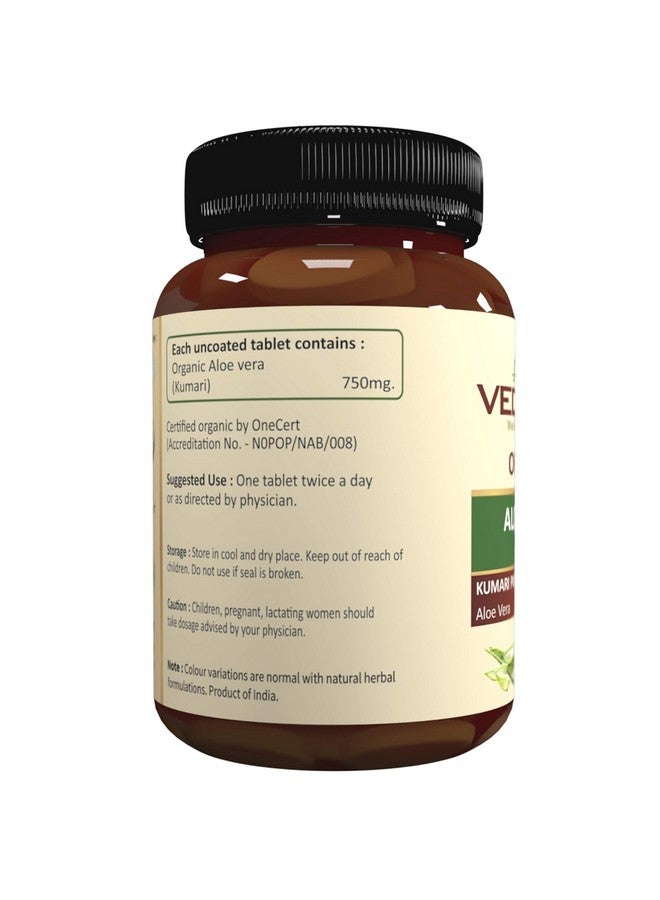 VEDAONE Aloe Vera Tablets As Herbal Supplements - 100% Pure Organic Aloe Vera Extract 750Mg 60 Tablets (Pack Of 2) - Image 3
