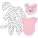 Pedolltree Reborn Baby Dolls Clothes Girl Pink Animal Theme Outfit Accessories 5 Pcs Set for 1722 Inch Newborn Baby Girl Reborn Dolls Clothes - Image 4