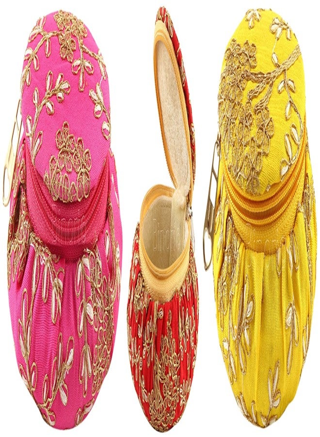 BINORI Rajasthani Style Royal Clutch Silk Jewelry/Bangle Box Combo (Size- 4 inch) (PACK OF 3) - Image 1