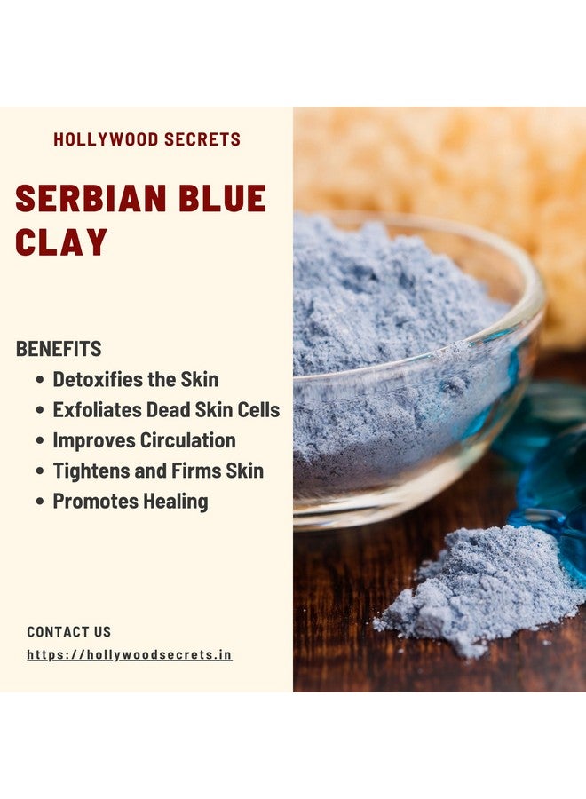 Hollywood Secrets Clay Powders 200gms (Pure Serbian Blue Clay) | Healing Clay | Skin Brightening | For Face, Body, Foot - Image 4