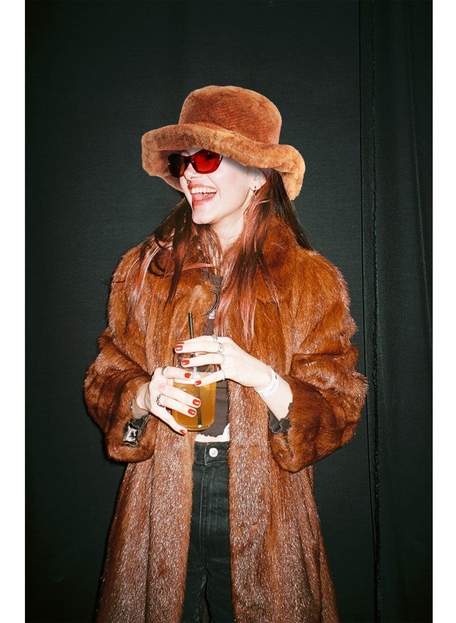 LA CARRIE Women's Snakeskin Print Faux Fur Bucket Hat Winter Warmer Fisherman Cap, Camel, 0 - Image 5